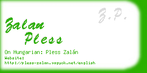 zalan pless business card